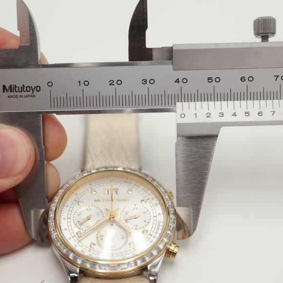 Michael Kors Brinkley Two Tone Pave Chronograph 40mm Watch MK6188 w New Battery main image 14